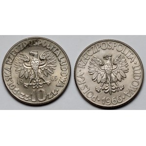 10 złotych 1965 i 1966 Kopernik i Kościuszko - zestaw (2szt)