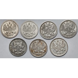 Rosja, Mikołaj II, 5 kopiejek 1903-1913 - zestaw (7szt)