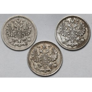 Rosja, Mikołaj II, 5 kopiejek 1905-1913 - zestaw (3szt)