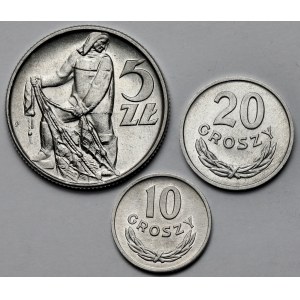 10 groszy - 5 złotych 1960-1963 - zestaw (3szt)