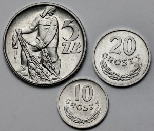 10 pennies - 5 gold 1960-1963 - set (3pcs)