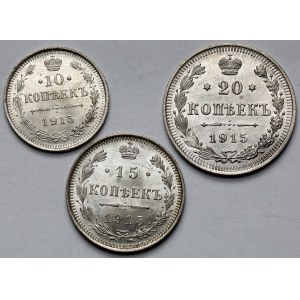 Rosja, Mikołaj II, 10-20 kopiejek 1915 - zestaw (3szt)