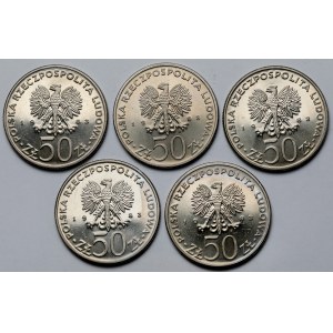 50 złotych 1983 Łukasiewicz - zestaw (5szt)