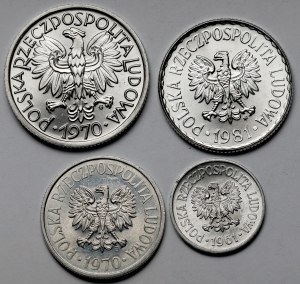 10 groszy - 2 złote 1961-1981 - zestaw (4szt)