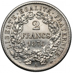 Francja, 2 franki 1870-A, Paryż - rzadkie