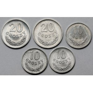 10 - 20 groszy 1965-1972 - zestaw (5szt)