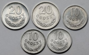 10 - 20 haléřů 1965-1972 - sada (5ks)