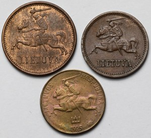 Lithuania, 1-2 centai 1925-1936 - set (3pcs)