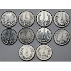 1 złoty 1971-1985 - zestaw (10szt)
