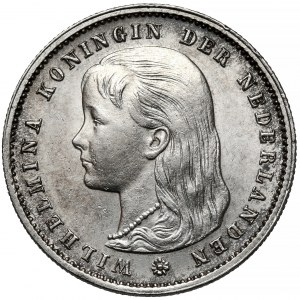 Niderlandy, Wilhelmina, 25 cents 1895 - rzadkie
