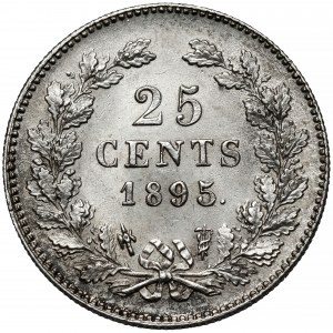 Niderlandy, Wilhelmina, 25 cents 1895 - rzadkie