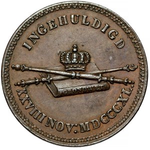Nizozemsko, Vilém II., korunovační žeton 1840