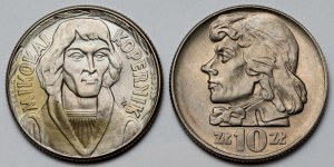 10 złotych 1965 i 1966 Kopernik i Kościuszko - zestaw (2szt)