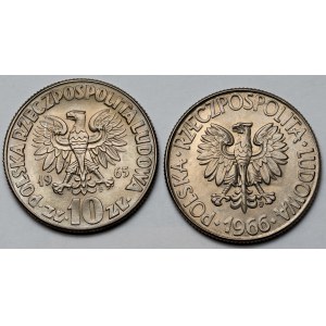 10 złotych 1965 i 1966 Kopernik i Kościuszko - zestaw (2szt)