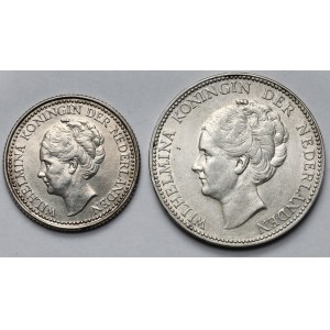 Niderlandy, Wilhelmina, 1 i 1/2 guldena 1922-1929 - zestaw (2szt)