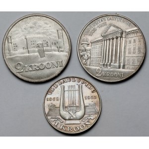 Estonia, 1-2 krooni 1930-1933 - zestaw (3szt)