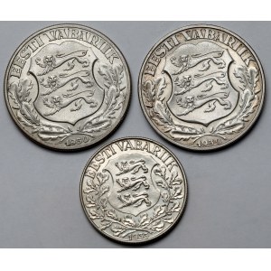 Estonia, 1-2 krooni 1930-1933 - zestaw (3szt)