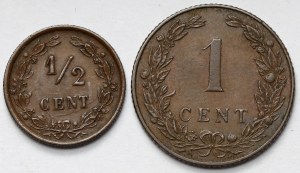 Nizozemsko, 1 a 1/2 centu 1885-1905 - sada (2ks)