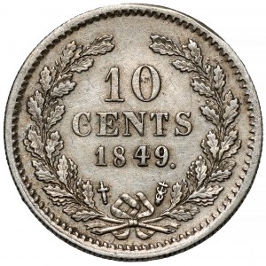Niderlandy, Wilhelm II, 10 cents 1849
