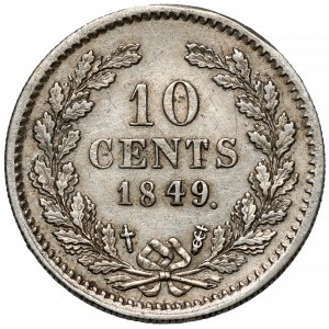 Nizozemsko, William II, 10 centů 1849