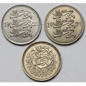 Estonia, 1 marka 1922-1926 - zestaw (3szt)