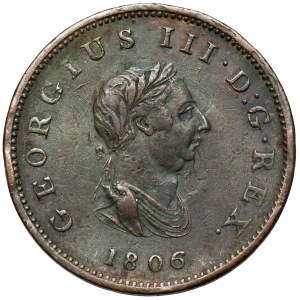 Anglia, Jerzy III, 1/2 penny 1806