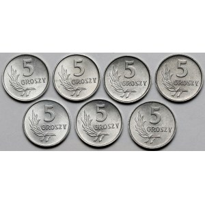 5 groszy 1961-1971 - zestaw (7szt)