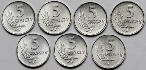 5 pennies 1961-1971 - set (7pcs)