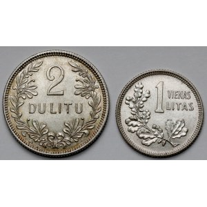 Litwa, 1-2 litu 1925 - zestaw (2szt)