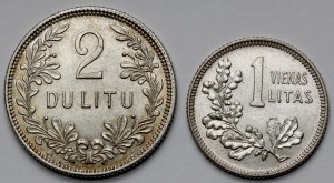 Lithuania, 1-2 litu 1925 - set (2pcs)