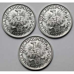 2 złote 1970 - mennicze - zestaw (3szt)