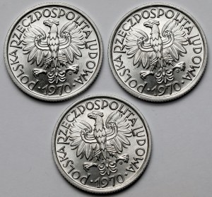 2 gold 1970 - mint - set (3pcs)