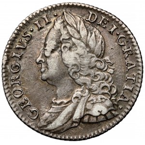 Anglia, Jerzy II, 6 pence 1757