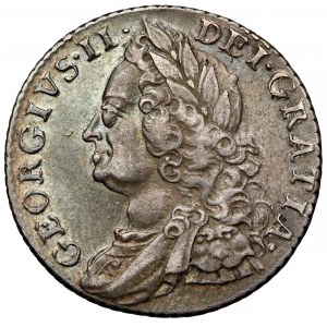Anglia, Jerzy II, Shilling 1758
