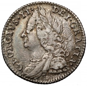 Anglia, Jerzy II, 6 pence 1757