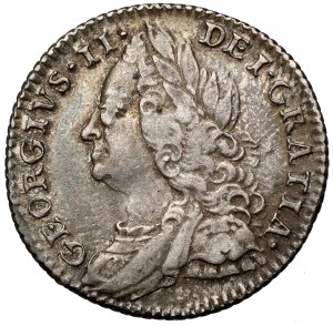 England, George II, 6 pence 1757