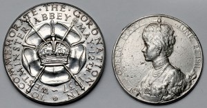 England, Georg V. und Georg VI., Silberne Krönungsmedaillen 1911 und 1937 (2 Stk.)