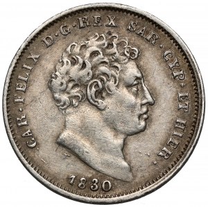 Italy, Piedmont-Sardinia, Carlo Felice, 25 centesimi 1830
