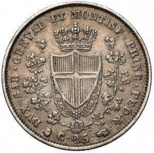 Italia, Piemonte-Sardegna, Carlo Felice, 25 centesimi 1830