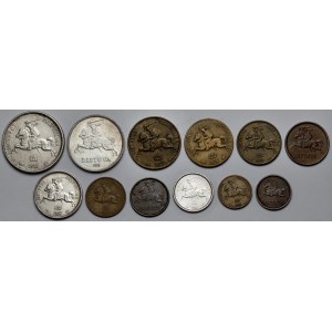 Litwa, 1 centas - 5 litai 1925-1936 - zestaw (12szt)