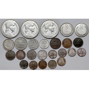 Łotwa, 1 santims - 5 lati 1922-1939 - zestaw (25szt)