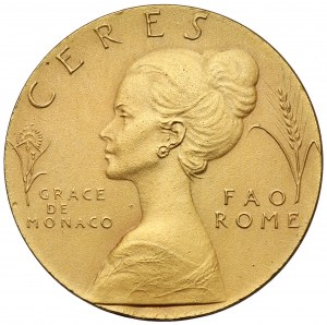 Włochy, Medal ZŁOTO Grace de Monaco, FAO Ceres - Rzym
