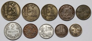 Litauen, 1 Centas - 2 Litu 1925-1936 - Satz (10 Stück)
