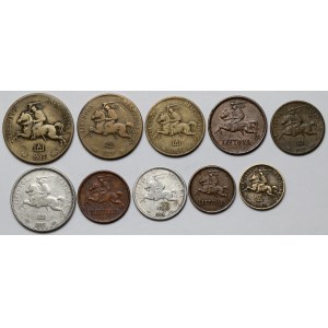 Litwa, 1 centas - 2 litu 1925-1936 - zestaw (10szt)