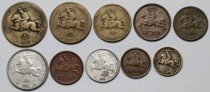Lithuania, 1 centas - 2 litas 1925-1936 - set (10pcs)