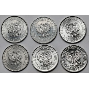 50 groszy 1970-1984 - zestaw (6szt)