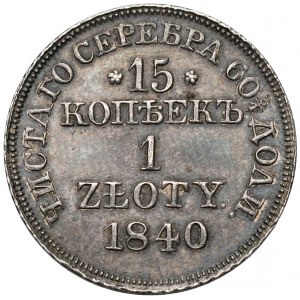 15 kopiejek = 1 złoty 1840 MW, Warszawa