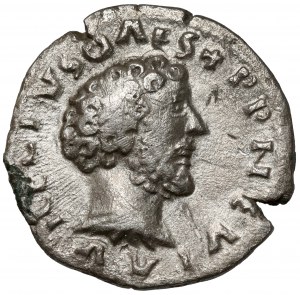 Regnum Barbaricum, napodobenina denára Marca Aurelia / Lucia Verusa (3.-4. storočie n. l.).