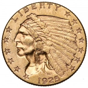 USA, 2 1/2 dolara 1925-D, Denver - Głowa Indianina