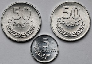 5-50 centov 1960-1973 - sada (3ks)